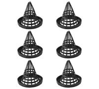 MAGICLULU 6pcs Portable Black Plastic Fishing Trap Lids for Shrimp and Eel Cages with Easy-to-clean Design, Suitable for Outdoor Fishing Trips