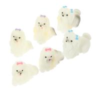 MAGICLULU 6pcs Resin Dog Figurines Realistic Puppy Statues Small Animal Decor for Desktop Garden Office Detailed Craftsmanship Lifelike Small Dog Accessories for Collectors