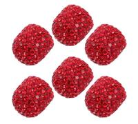 MAGICLULU 6pcs Rhinestone Valve Stem Caps Car Tire Valve Caps for Bikes Trucks Red Polymer Clay Full Diamond Decoration Secure Fit Glamorous Car Personalization Accessories
