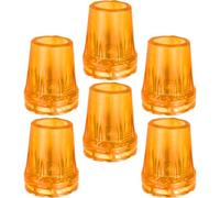 MAGICLULU 6pcs Rubber Cane Tips Pole Tip Protectors Anti-Slip Walking Stick Pads for Crutches Reducing Hand and Wrist Fatigue Yellow for Snowshoeing and Mountaineering