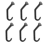 MAGICLULU 6pcs Rustic Cast Iron Coat Hook with Curved Nail Design, Wall Mounted Decorative Hook in Black Iron, for Entryway Behind Doors to Hang Scarves and Keys, Maximises Small Space