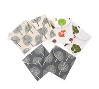 MAGICLULU 6pcs Sanitary Towel Pouch Nursing Pad Holders Portable Washable Cotton Bag with Creative Pattern for Travelling Outdoor Use Women Assorted Style