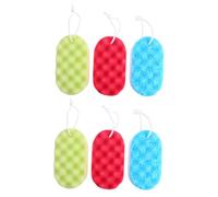 MAGICLULU 6pcs Shower Sponge Bath Sponge with Hanging Rope Seaweed Material Easy to Carry and Body Cleaning for Adult Daily Body Rubbing and Scrubbing Random Color