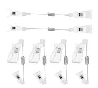 MAGICLULU 6pcs Sign Holder Clip Label Clip Plastic Stainless Steel Small Sign Holder Can Be Fixed to Rack Or Shelf and Rotated 90 Degrees Texts Advertisement Market Price Display