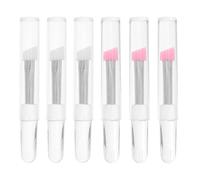 MAGICLULU 6pcs Silicone Face Brush Cream Eyeshadow Brush Wide-angled Design Angled Shape Precise Application Makeup Application with Caps for On-the-go Use