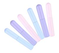 MAGICLULU 6pcs Silicone Lip Brush Set with Lids, Portable Round-head Lipstick Applicators in Pink, Purple, Blue - Reusable Lip Balm and Concealer Applicator for Daily Makeup and Travel Use