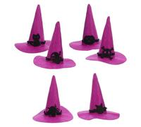 MAGICLULU 6pcs Small Felt Witch Hats for DIY Decoration, Reusable Halloween Theme Decorations Featuring Classic Halloween Elements, for Crafting and Themed Parties