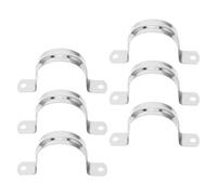 MAGICLULU 6pcs Stainless Steel Mechanical Pipe Clamp with Two Hole U Bracket, High Durability and Quick Installation, Suitable for Securing Fuel Lines and Pipes in HVAC Systems and Repair