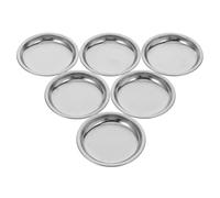 MAGICLULU 6pcs Stainless Steel Tea Bag Holder Dish Set round Minimalist Design, Convenient Storage and Drip Tray to Keep Tea Time Neat and Tidy for Home Kitchen Use