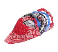 MAGICLULU 6Pcs Triangle Hair Scarves Set with Elastic Band Multi-Color Hair Wraps for Women Replaceable Bandana Headscarves and Head Protection