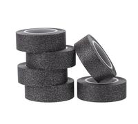 MAGICLULU 6rolls Black Glitter Washi Tape for DIY Scrapbook Each Decorative Craft Paper Tape for Hand Account Wall Gifts Books and Crafts