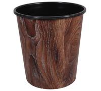 MAGICLULU 7L Dark Wood Bin Garbage Bin Litter Trash Can with Vintage Retro PP Material Easy Maintenance Versatile Design for Kitchen and Home