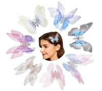MAGICLULU 7Pcs Moving Butterfly Hair Clips Lightweight Alloy Fabric Wings Hairpins for Women Teens Decorative Hair Styling Accessories