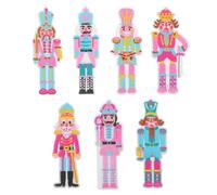 MAGICLULU 7pcs Nutcracker Embroidered Sew on Patches with Heat Activated Adhesive for DIY Craft Embellishment on Jeans and Backpacks, Polyester Christmas Appliques for Holiday Party