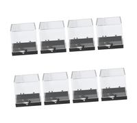 MAGICLULU 8 Pcs Transparent Mineral Specimen Display Boxes Plastic Storage Containers for Collectible Crystals and Stones with Black Base