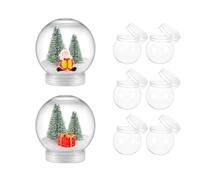 MAGICLULU 8Pcs 3 inch DIY Snow Globe Clear Plastic Water Globe with Screw Off Cap DIY Christmas Water Globe Fillable Snow Globe with Lid for DIY Crafts Christmas Valentine Home Decoration