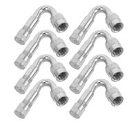 MAGICLULU 8pcs 45-Degree Silver Auto Tire Valve Stem Extensions Kit, Copper Alloy Valve Extenders for Car and Motorcycle Air Inflation, Compatible with Tyres and Wheels