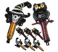 MAGICLULU 8pcs Halloween Skull and Owl Foil Balloons Festive Aluminium Balloons for Halloween Party Decorations Wall and Unique Design for Memorable Photo