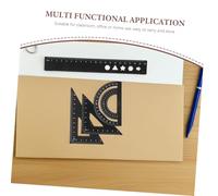 MAGICLULU 8pcs Metal Geometric Ruler Set with Protractor and Triangle Rulers Precision Measuring Tools for Technical Drawing Metal Construction Clear Markings for School Office and