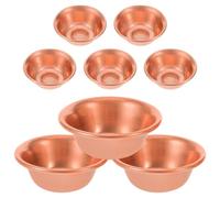 MAGICLULU 8pcs Mini Brass Bowls 2 Copper Buddhist Ritual Water Offering Cups Holy Temple Bowls for Meditation Prayer and Religious Ceremonies