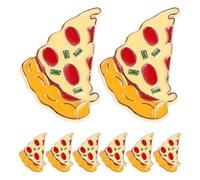 MAGICLULU 8pcs Pizza Brooch Pin Cartoon-inspired Alloy Lapel Badge Lightweight Portable Funny Food Theme Brooch for Women Everyday Use and Casual Outings
