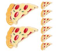MAGICLULU 8pcs Pizza Shaped Brooch Lapel Pins for Women Cartoon-inspired Decorative Alloy Fast Food Pins Portable Whimsical Cute Accessory for Themed Parties