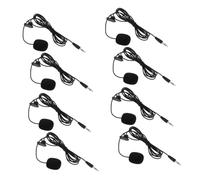 MAGICLULU 8Pcs Professional Clip-On Lavalier Microphones Set, Portable Black Wired Microphone with PVC Clip for Teaching, Interview, Guiding, and Speech Use on Phones and Cameras