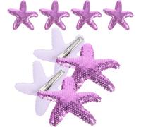 MAGICLULU 8pcs Purple Star and Sea Star Hair Clips for Thick Hair Artificial Leather Barrettes with Creative Styling Options and Comfortable Wear for Teens and Little Ones