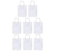 MAGICLULU 8pcs Pvc Tote Bag with Square Bottom, Easy to Wipe Clean and Greater Carrying Capacity, Elegant and Stylish Design, for Weddings and Personal Use