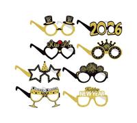 MAGICLULU 8pcs Year Glasses Funny Eyeglass Frames for Party Favors Stylish Photo Booth Props for Year's Eve Celebrations Enhance Fun Create Festive Atmosphere