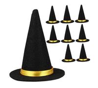 MAGICLULU 9pcs Mini Black Felt Witch Hat Bottle Toppers Creative Halloween Decor for Wine Bottles DIY Crafts and Party Favors for Family Fun and Holiday Celebrations