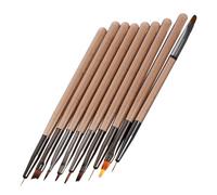 MAGICLULU 9pcs Nail Art Liner Brush Set for Personal Home Use and Nail Art Salon, Easy to Grip and Store, Made of Sturdy Fiber and Aluminum with Stylish Appearance for Precise Manicure