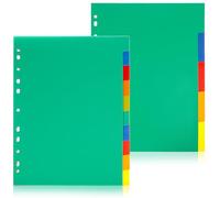 MAGICLULU A4 Plastic File Dividers 15Pcs with 5 Blank and 10 Page Separators, Mixed Color Tabs for School and Office Binder Organization
