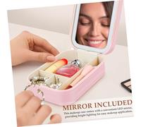 MAGICLULU Adjustable Brightness LED Vanity Light Mirror Makeup Bag Compact Travel Organizer with Divided Compartments Rechargeable Portable Cosmetic Case for Women