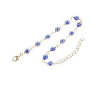 MAGICLULU Adjustable Evil Eye Bracelet for Women with Turkish Blue Eye Charm, Dainty Dark Blue Beaded Wristband with Golden Plated Finish, Good Luck Protection Jewelry for Daily Wear