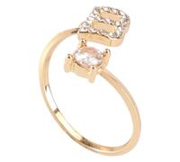 MAGICLULU Adjustable Ring Open Finger Ring Golden Alloy and Rhinestone, Adjustable Opening, Easy to Take, Fashion Creative Stylish Finger Jewelry for Parties and Travel