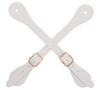 MAGICLULU Adjustable White Artificial Leather Cowboy Equestrian Spur Straps 1 Pair Horse Riding Boot Accessories for Men and Women