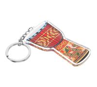 MAGICLULU African Drum Keychain Djembe Drum Keychain Fashionable Acrylic Iron Keyring Backpack Pendant Stylish Creative Gift for Friends Families Daily Use 2.95x1.65x0.12in