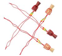 MAGICLULU African Drum Pendant Necklaces Random Color Wooden and Polyester Material 4pcs Finely Polished Miniature African Drum Design, Stylish Accessories for Women for Date or Party