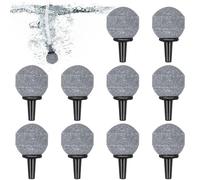 MAGICLULU Air Stone Adds Oxygen and Creates Water Currents 10 Packs Ball Shape Bubble Diffuser, Mineral Stone and Plastic Material and Aquarium Fish Tank Pump Fish Tank Hydroponics