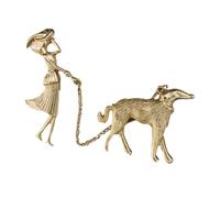 MAGICLULU Alloy Lapel Pin for Women Featuring Stylish Walking The Dog Design, Suitable for Shirts and Backpacks, for Daily Life with Attractive Shining Look