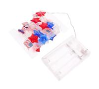 MAGICLULU American Flag Star String Lights Battery Operated Outdoor LED Independence Day Memorial Day Decorations for Patio Garden Party