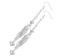 MAGICLULU Amethyst Drop Earrings Crystal Cage Earrings Silver Metal Interchangeable Pearl Netting for Genuine Amethyst Beads