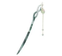 MAGICLULU Ancient Style Hairpin with Green Tassel Design, Plastic Chinese Hairpin for Women, Secure and Suitable for Daily Use and Ancient Style Themed Parties, Fashionable Look