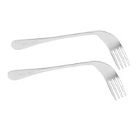 MAGICLULU Angled Feeding Forks with Comfortable Elbow Handles Stainless Steel Lightweight Utensils 2pcs Assist Eating Daily Use and Birthday for Elderly