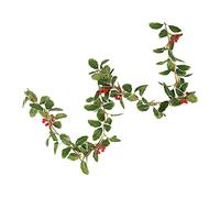 MAGICLULU Artificial Berries Rattan Branch Christmas Decoration Non Fading Red Fruit Vine for Tree Mantelpiece Stair Handrail Festive Holiday Prop with White Edged Leaves
