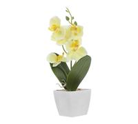 MAGICLULU Artificial Orchid Plant in Pot Realistic Faux Orchid Flower Arrangement for Home Office Desk Decor Compact Space-saving Centerpiece with Lifelike Design