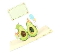 MAGICLULU Assorted Color Funny Greeting Cards 3d Greeting Cards with Avocado Decoration Delicate Pattern and Blank Space for Writing for Family and Friends to Make Your Guests Moved