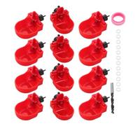 MAGICLULU Automatic Poultry Watering Bowl for Small Animals and Chickens Red Plastic Chicken Waterer Easy to Assemble and Clean Design Water-saving Gravity-fed Drinker