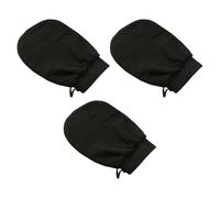 MAGICLULU Bath Exfoliating Gloves Effective Bathing Scrubber Mitts for Adults 3pcs Black Rayon Material Dead Skin Remover and Suitable for Self-tanner for Shower and Massage